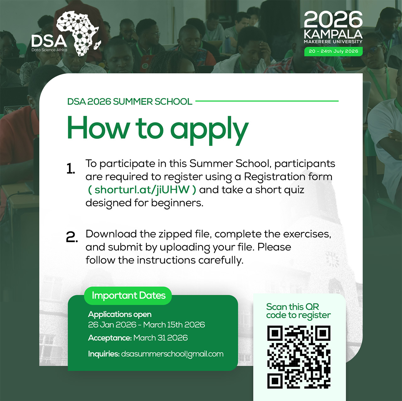 CALL FOR APPLICATIONS: DSA 2026 Summer School