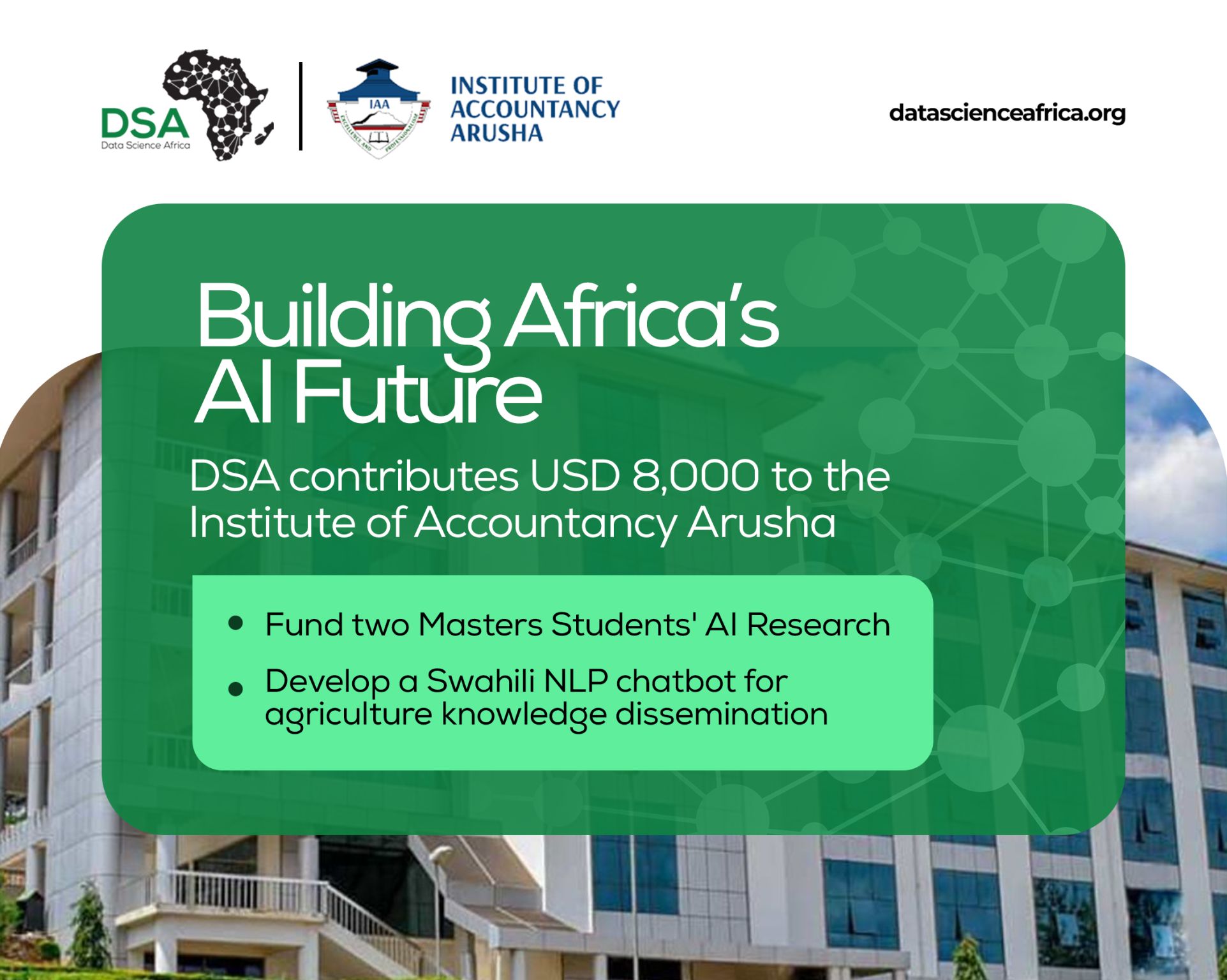 DSA Announces Partnership with IAA, Contributing $8,000 to Fund Masters Students&#039; AI Research